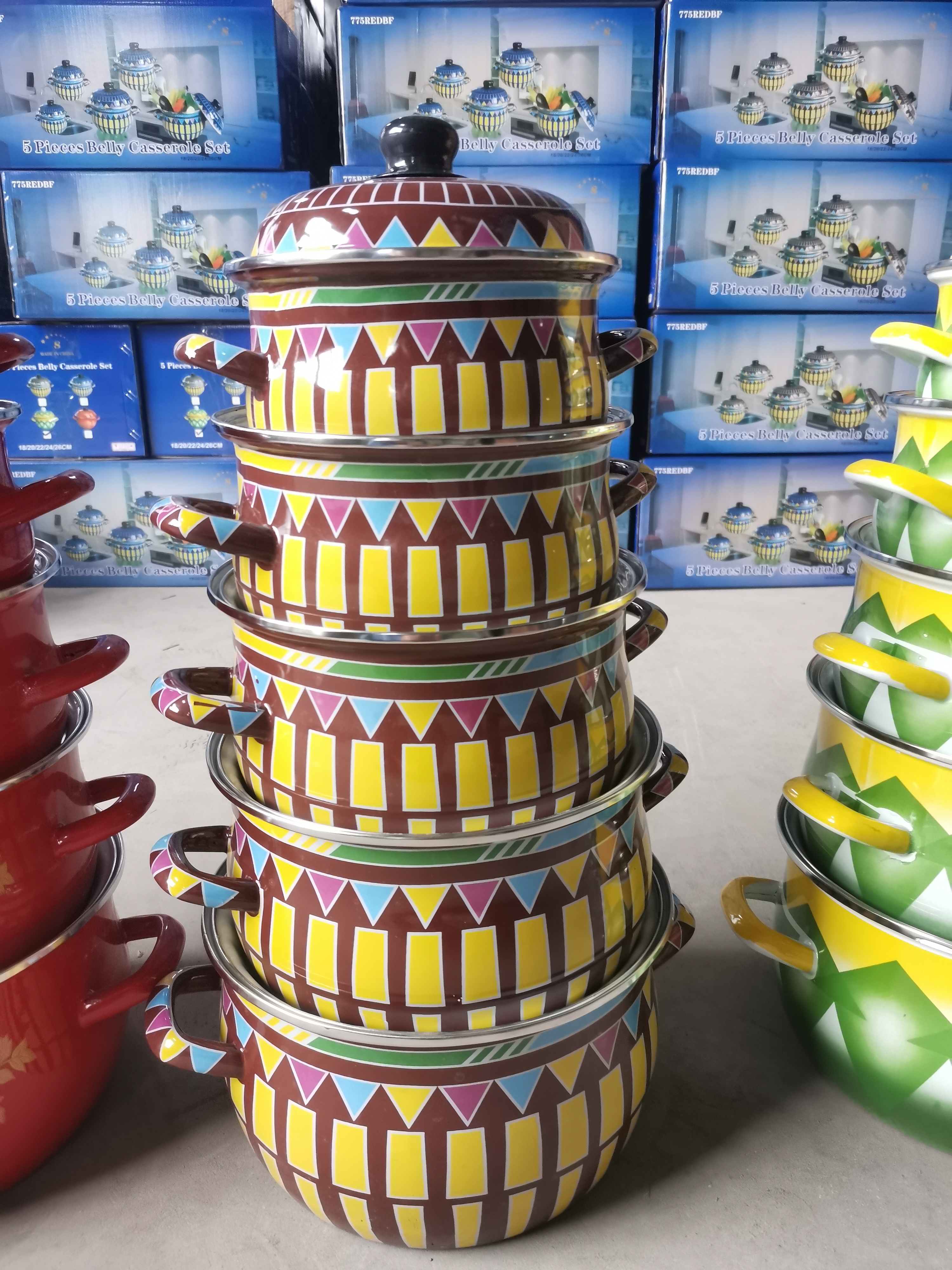 High quality Enamel casserole 3pcs 5pcs 6pcs