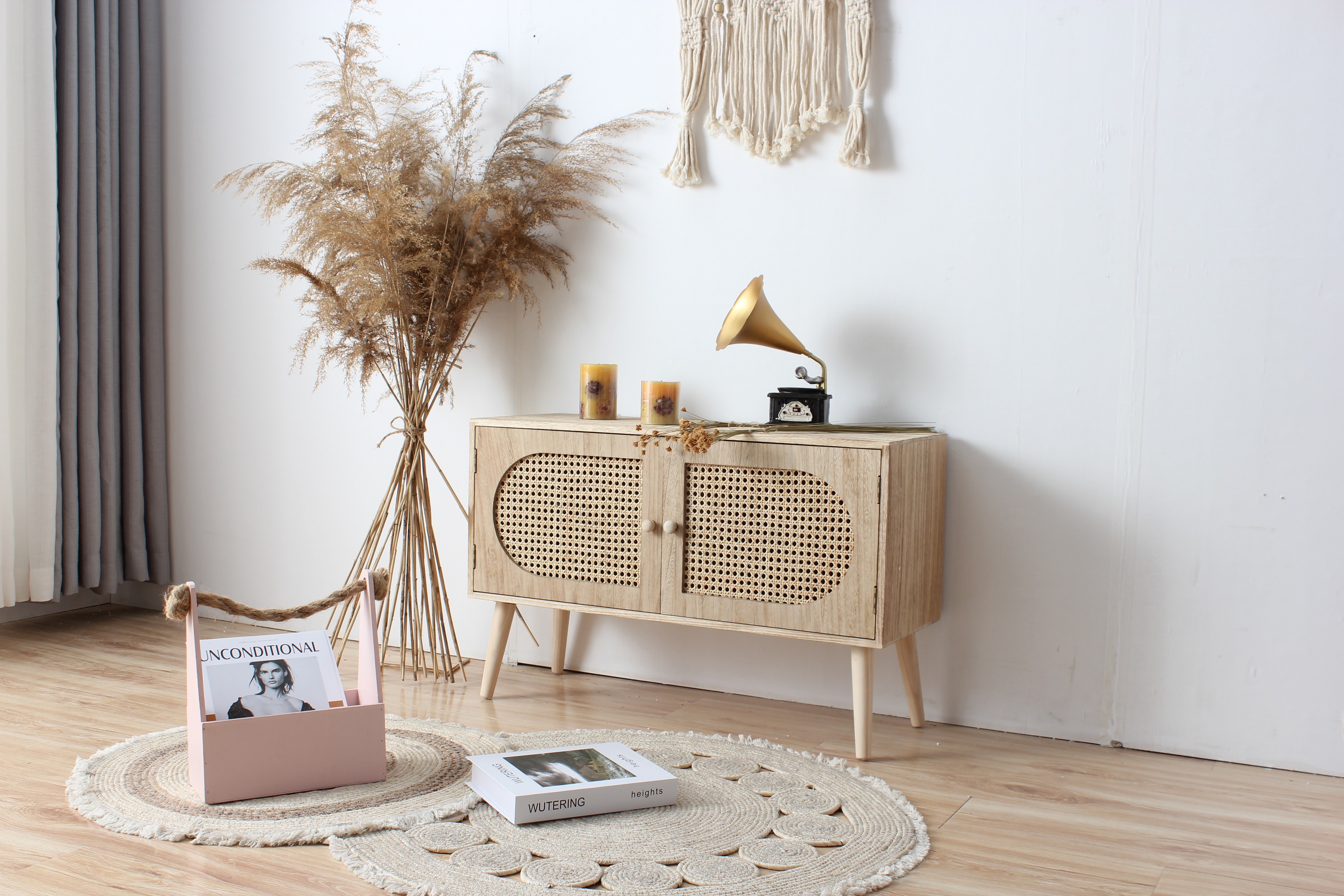 Wooden cabinet with 2 door