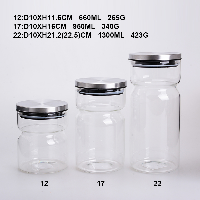 Wholesale different size set glass candy jars with animal shape ceramic lid
