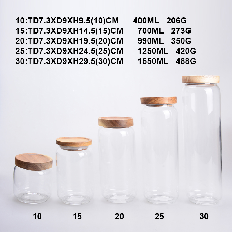###0 factory price clear glass storage bottle glass canister in bulk