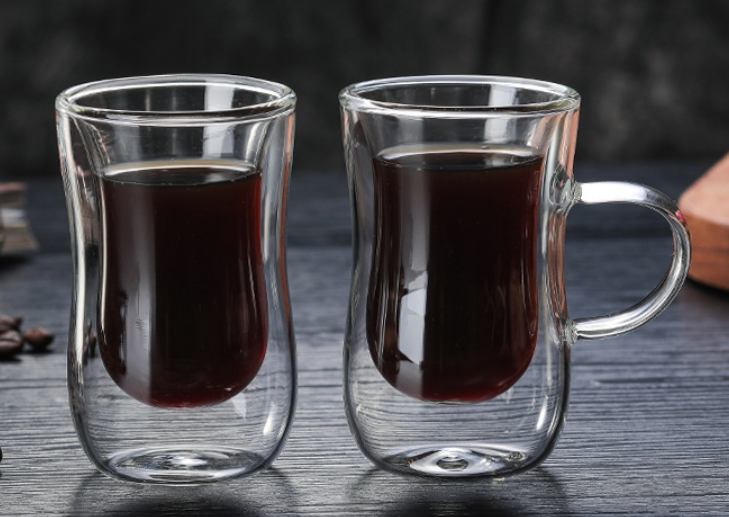 Double wall glass coffee mug CDW003