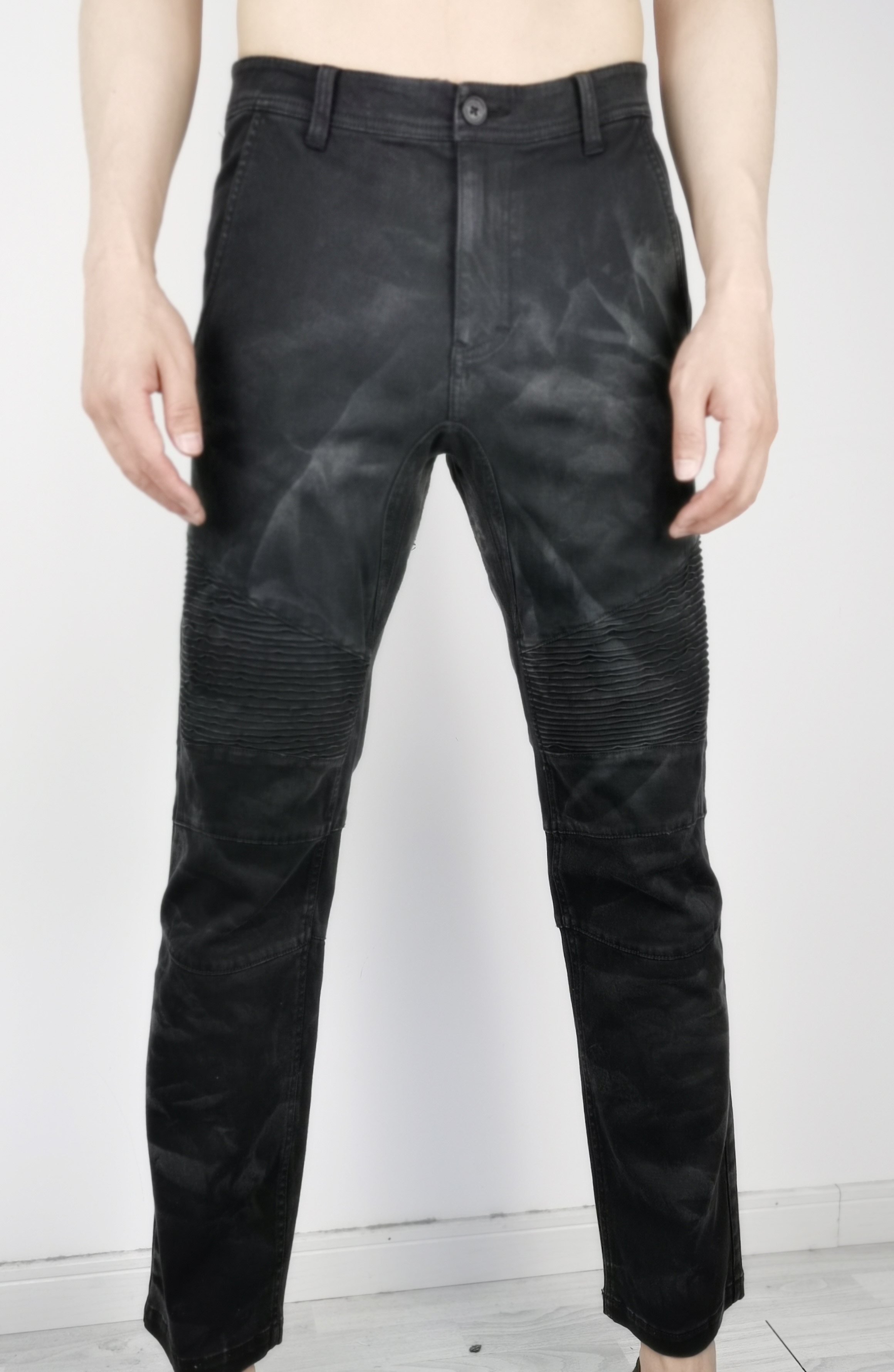 Mens Tie-Dyed Wrinkles Casual Spandex Chino Pants