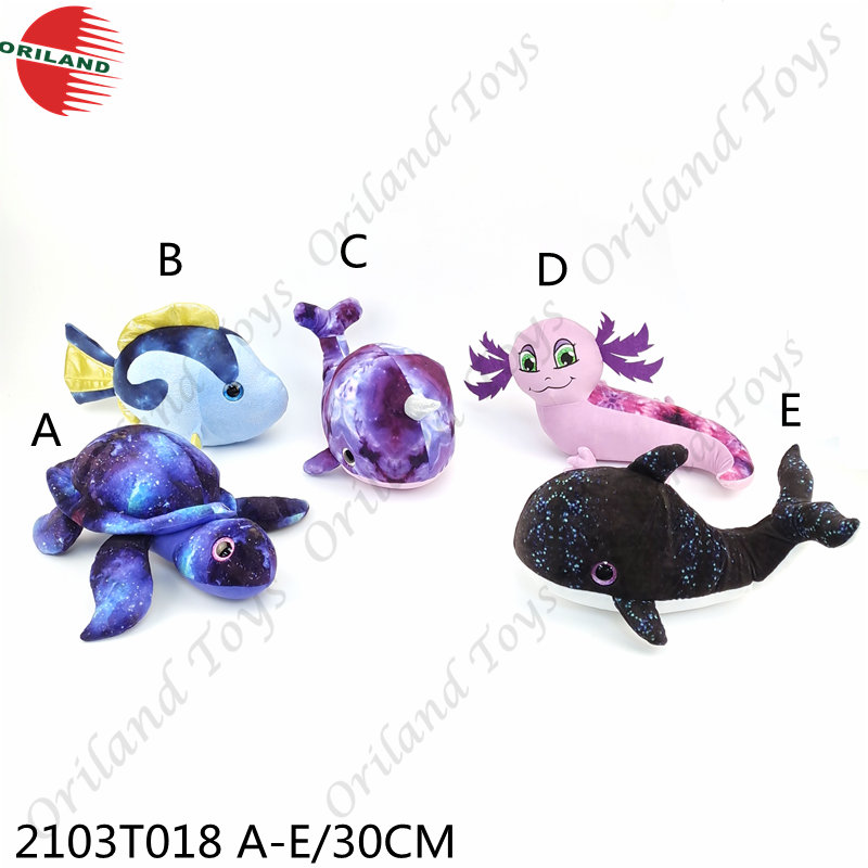 GRS RPET sea animal figure toys custom design plush toy stuffed tortoise whale wholesale toys