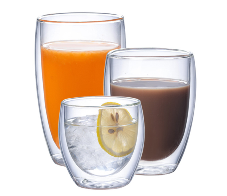 Double wall glass coffee mug CDW001
