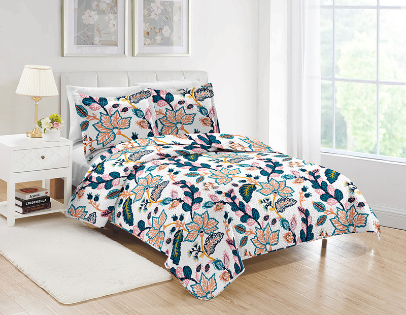 Luxury indian quilted bedspread, good patchwork bedspread set for home
