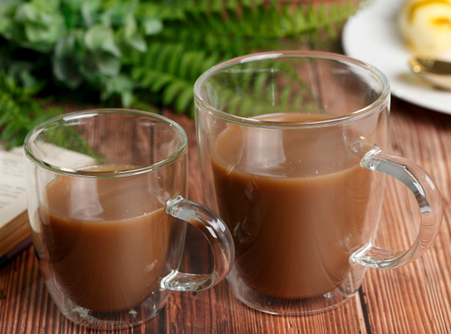 150ml 300ML Double Wall Glass Cup with Handle