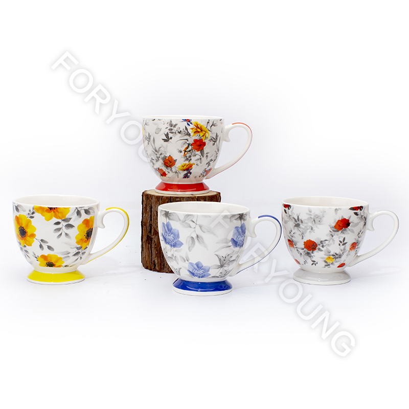 Ceramic mug gift set of 4 /2 New Bone Porcelain customized
