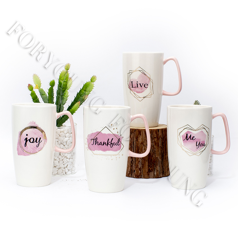 Ceramic mug gift set of 4 /2 New Bone Porcelain customized