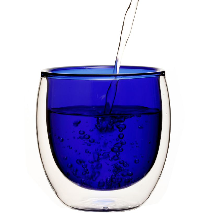 330ML Blue Green White Amber Color Double Wall Glass Coffee Cup