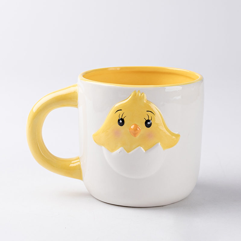 Ceramic yellow chicken series mugs