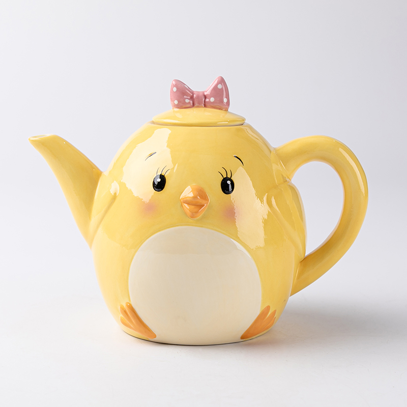 Ceramic little yellow chicken series big teapot