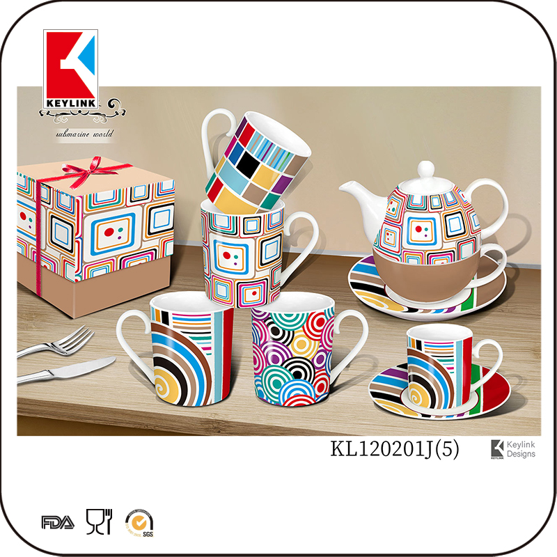 Color Pattern Design Ceramic Coffee Mugs