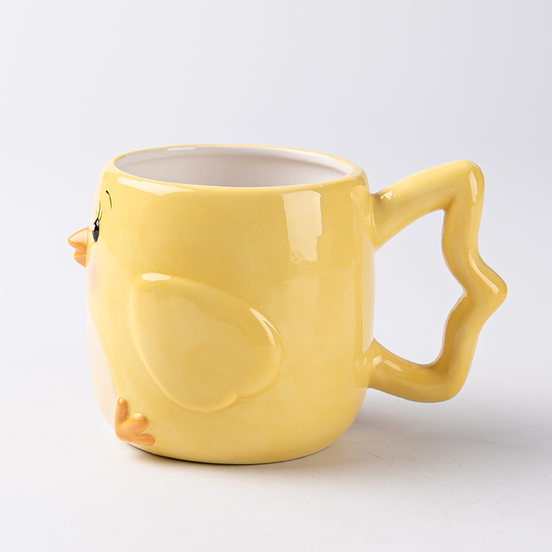 Ceramic yellow chicken series mugs