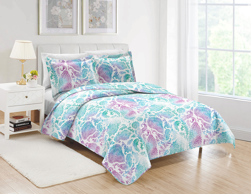 100% cotton quilted bedspread handmade patchwork quilts 4pcs