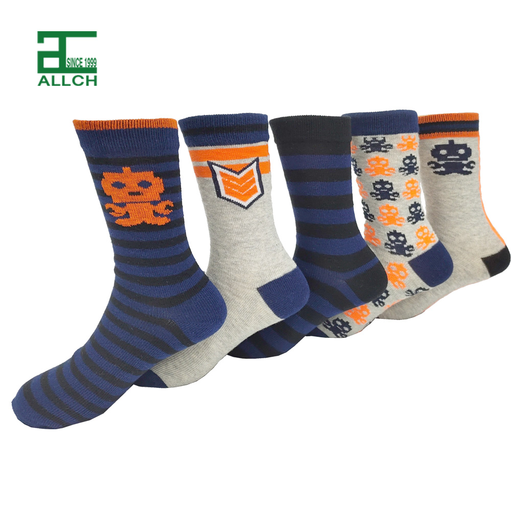 FS000155 ALLCH Pure Cotton School Fancy Design Happy Kids Cute Animal Dinosaur Girls Boys Socks
