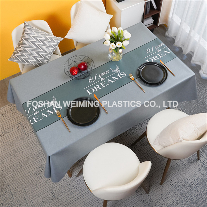 Printed PVC Tablecloth With Table Runner Design