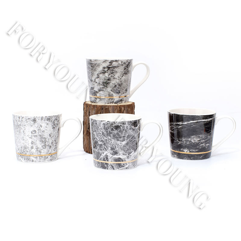 Ceramic mug gift set of 4 /2 New Bone Porcelain customized