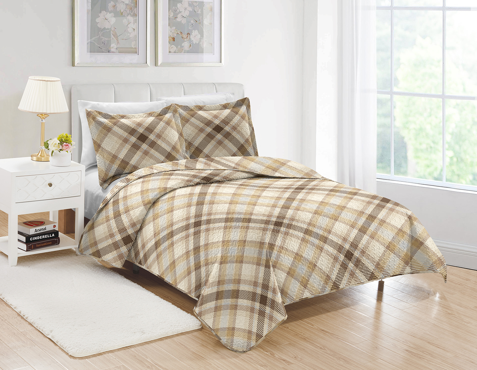 High Grade wholesale Luxury 3 pcs bedding set quilt/coverlet/ bedspread