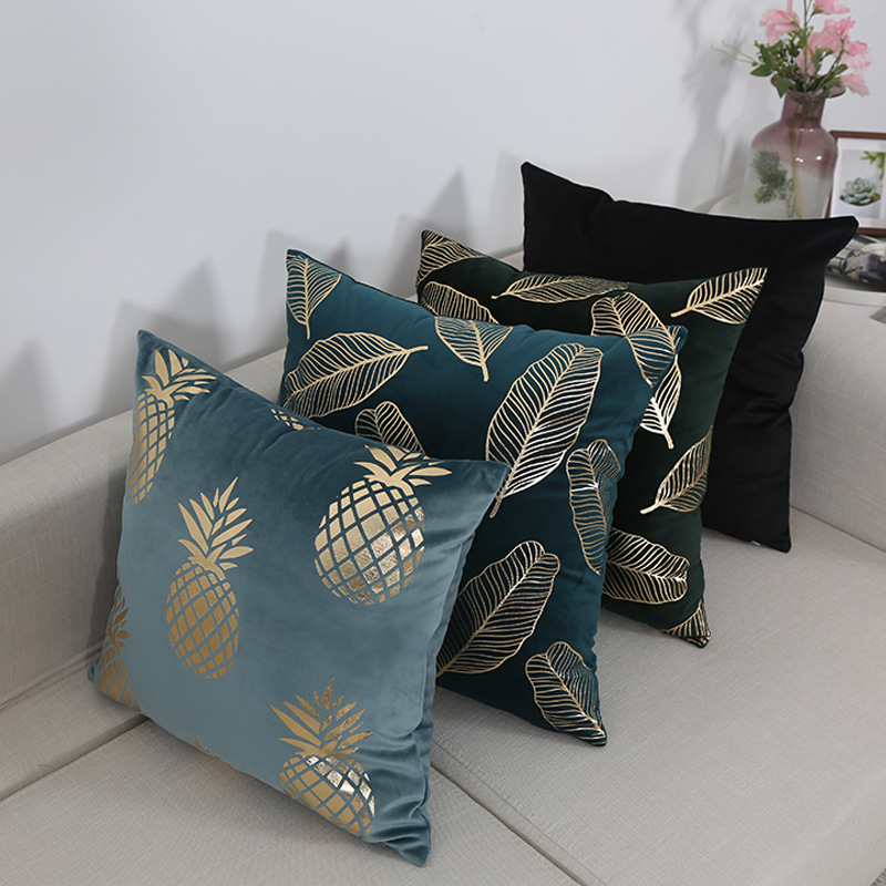 Velvet Gold foil stamp cushion, pillow cushion cover