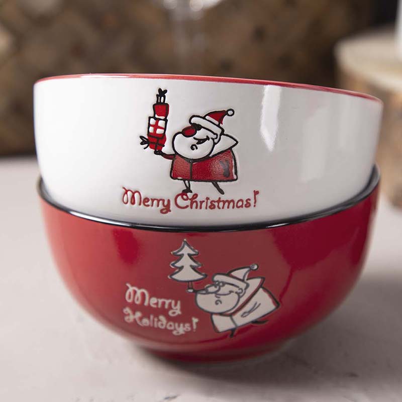 13.2cm Bowl With X'mas Silkscreen Printing
