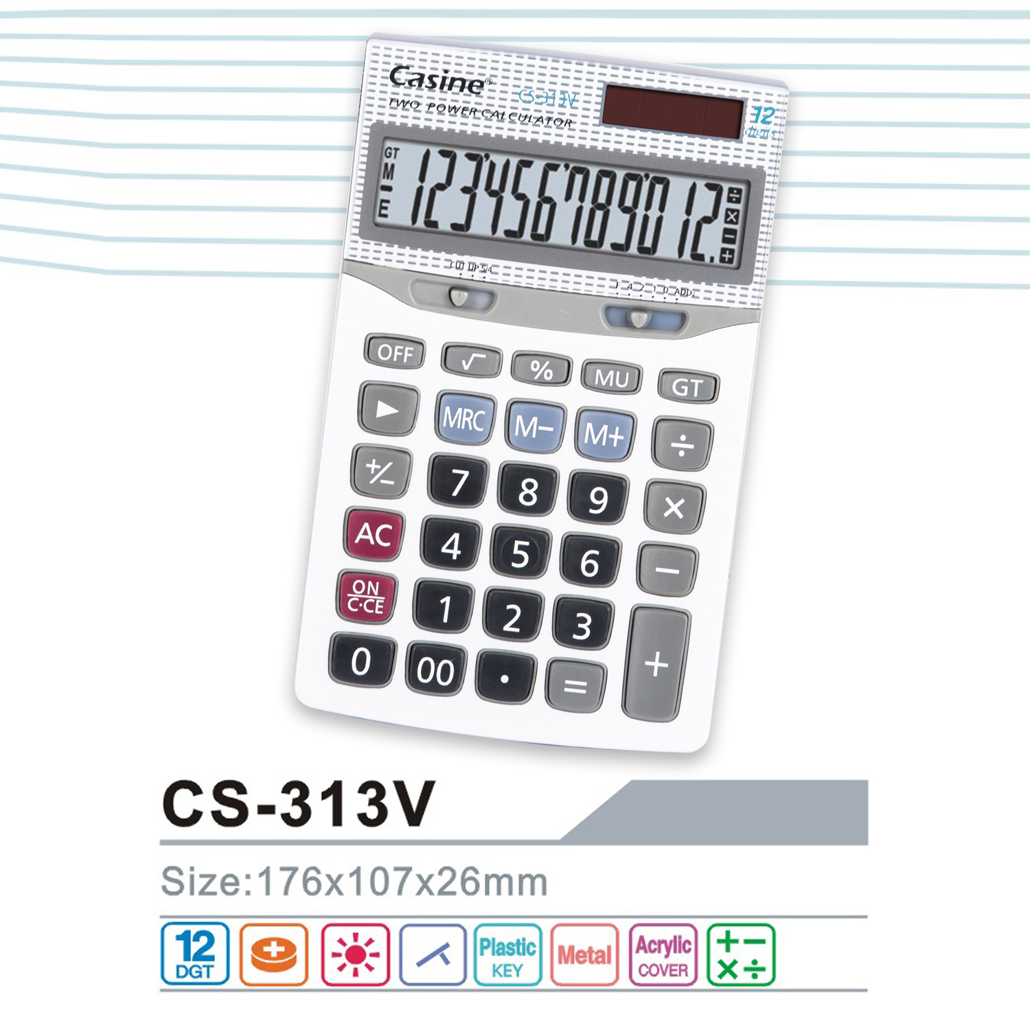 CS-313V - 12-digit desktop calculator - Casine