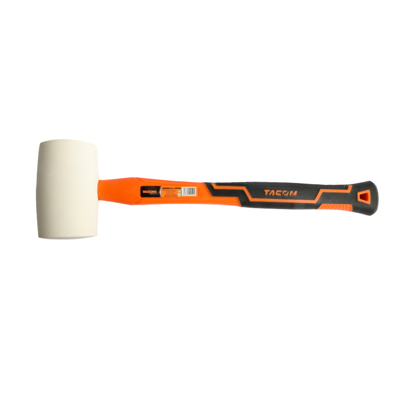 White rubber mallet with fiberglass handle