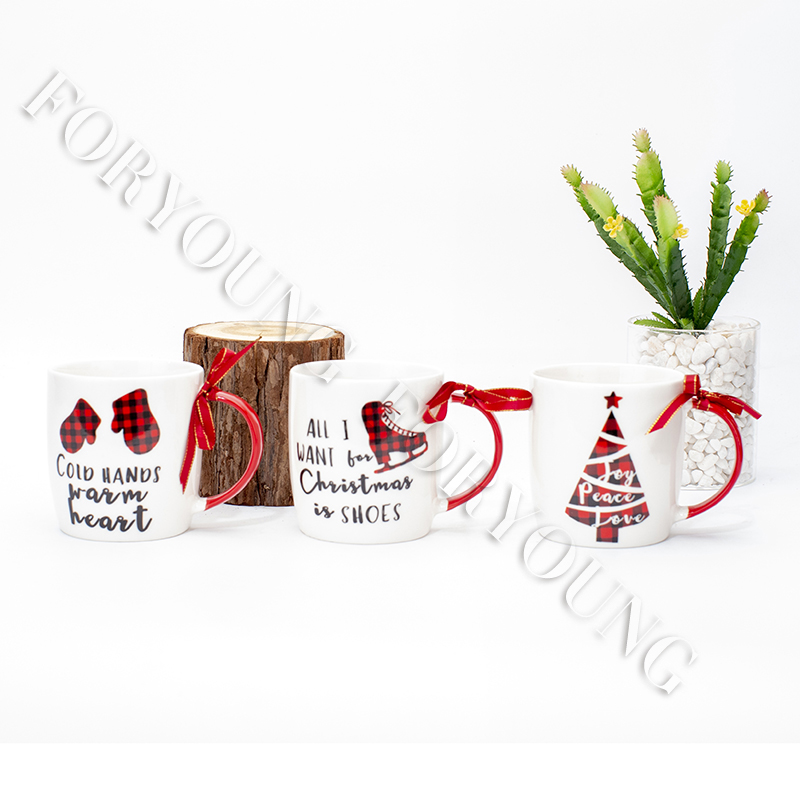 Ceramic mug gift set of 4 /2 New Bone Porcelain customized