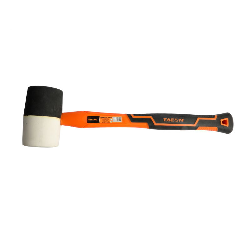 Double face rubber mallet with fiberglass handle