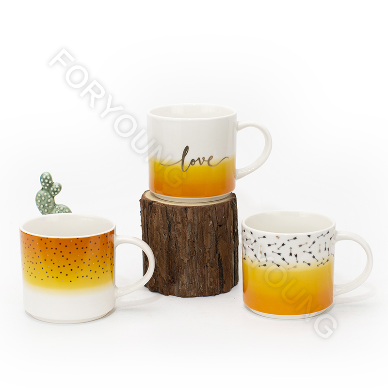 Ceramic mug gift set of 4 /2 New Bone Porcelain customized