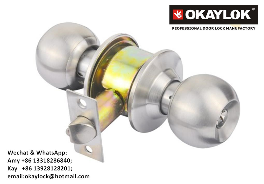 587 Cylindrical Knob Entrance Door Knob Lockset Cerradura Pomo