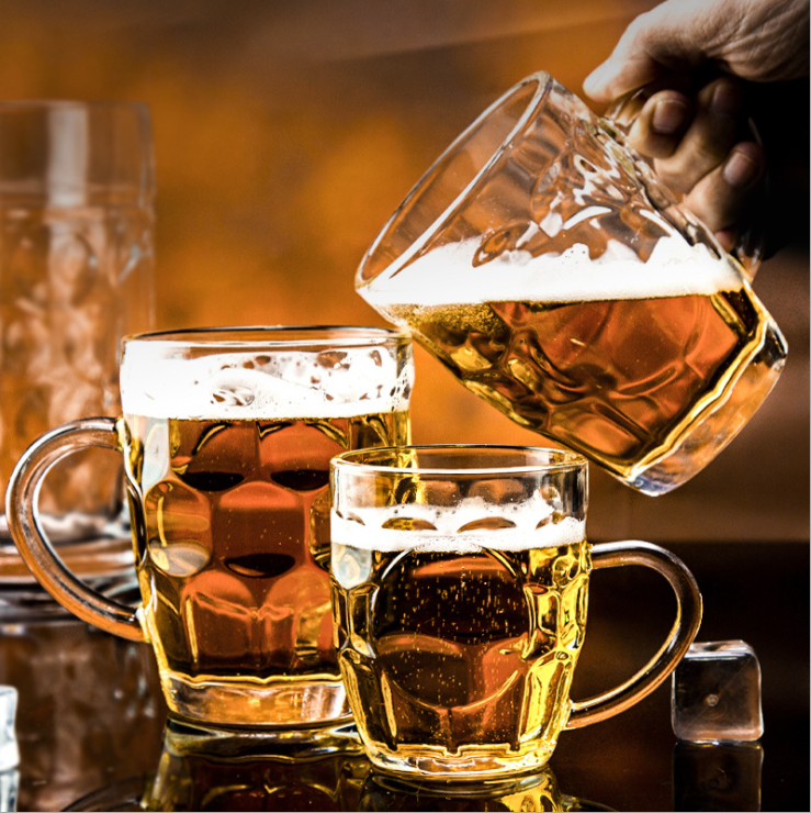 Clear Glass Mugs, Beer Mug, Drinking Glass Cup, Clear Glass Coffee Mug, Engraved Glass Cup and Saucer, Coffee Glass