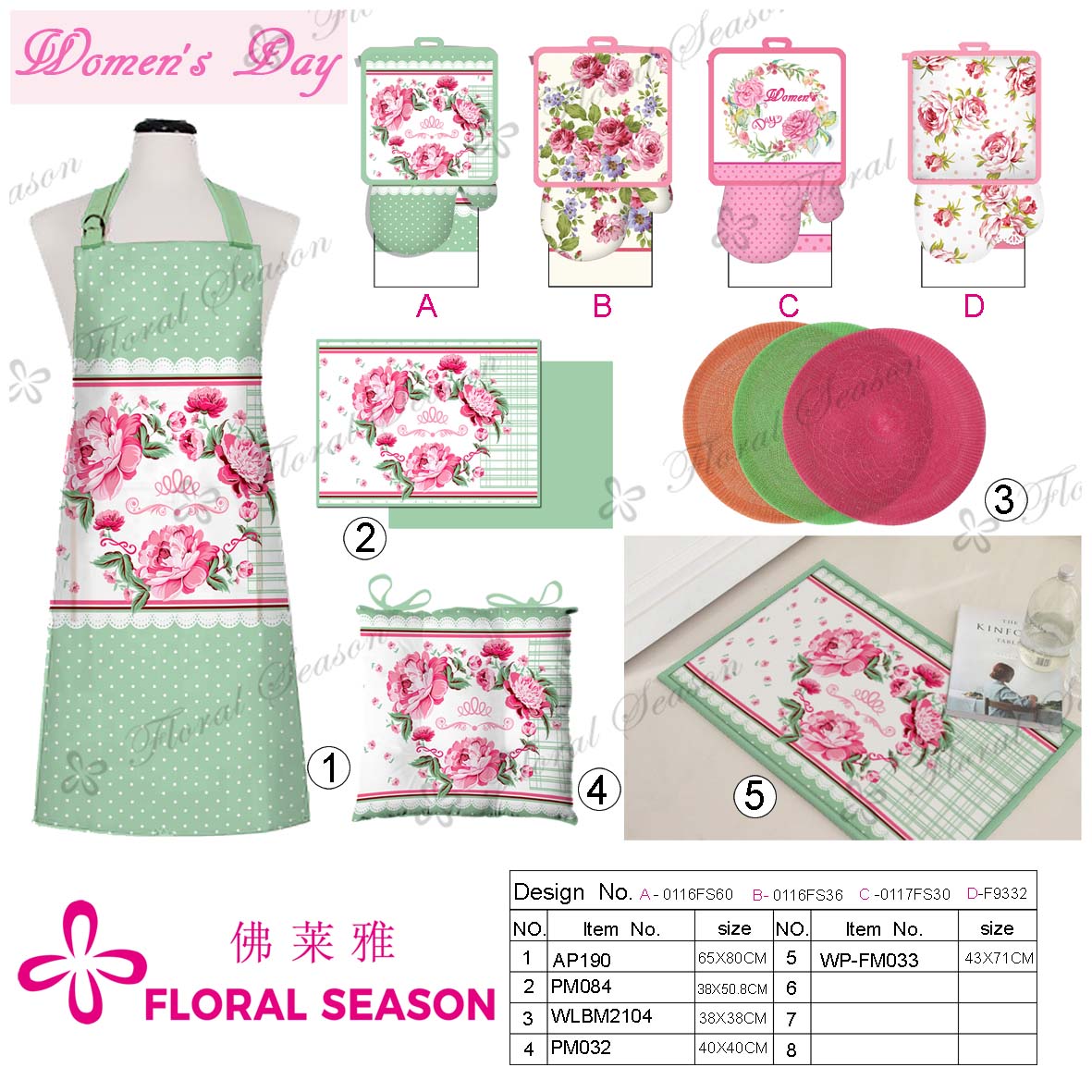 Kitchen Textile, Apron,oven Mitt, Placemat,pot Holder,door Mat