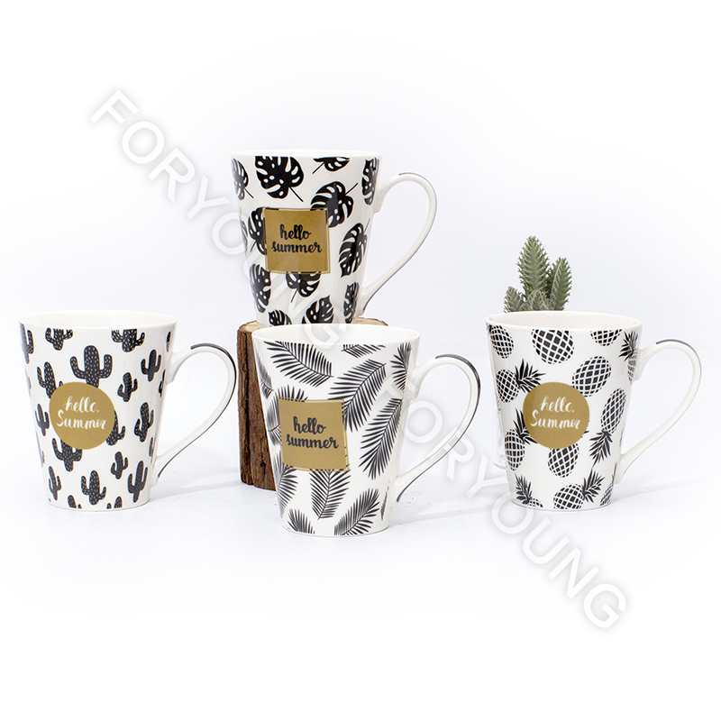 Ceramic mug gift set of 4 /2 New Bone Porcelain customized