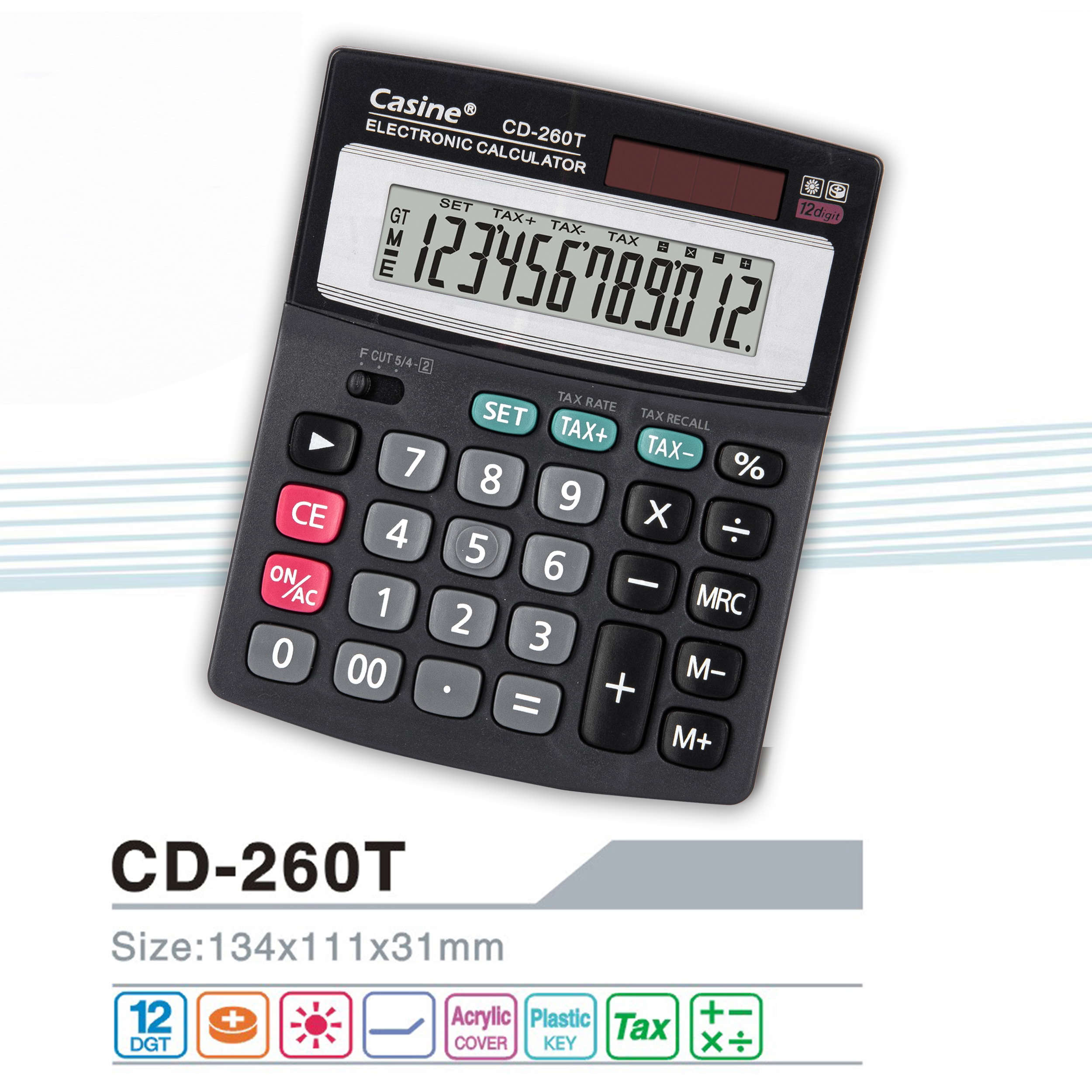 CD-260T - 12-digit desktop calculator - Casine