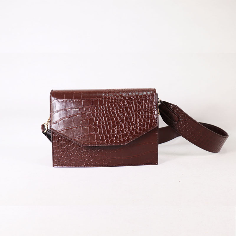 Croco PU hard shape crossbody with flap