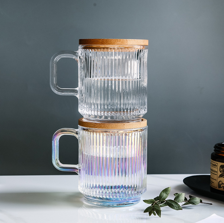 Clear Glass Mugs, Beer Mug, Drinking Glass Cup, Clear Glass Coffee Mug, Engraved Glass Cup and Saucer, Coffee Glass