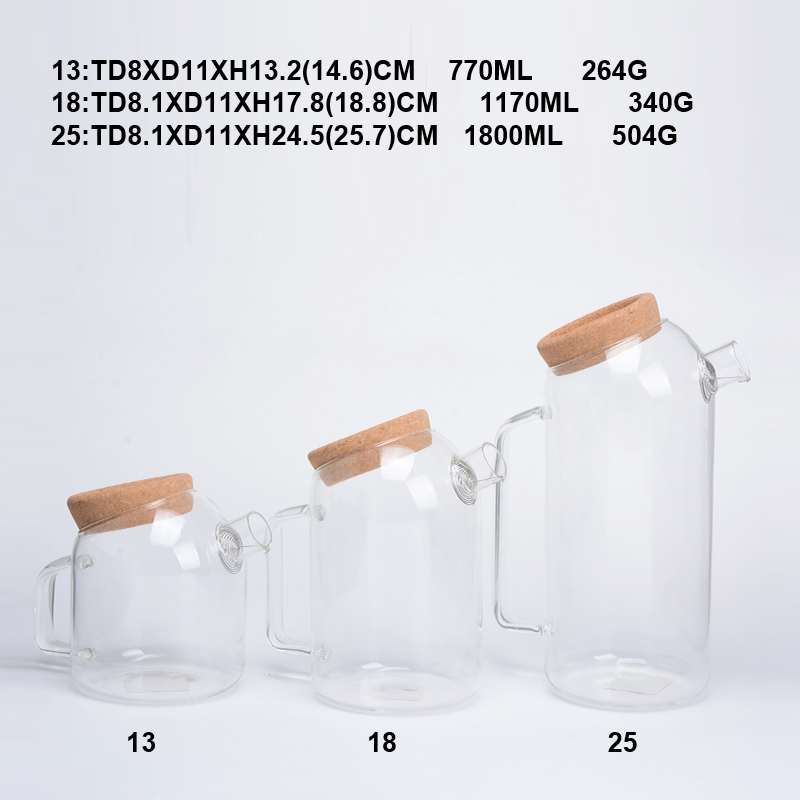 35 Oz Glass Carafe with Stainless Steel Silicone Lid Glass Water Pitcher