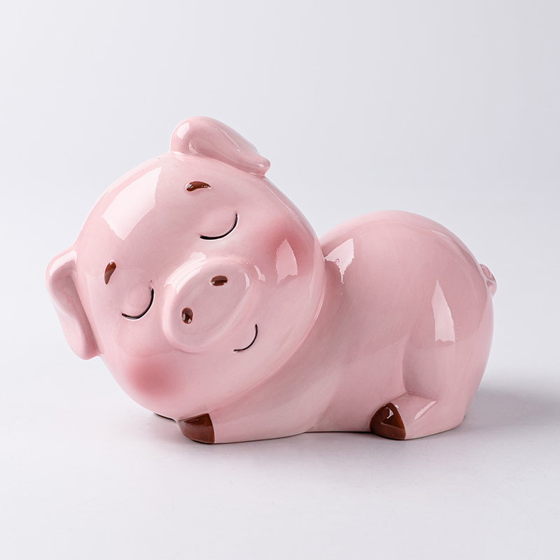 Ceramic pink pig series piggy bank