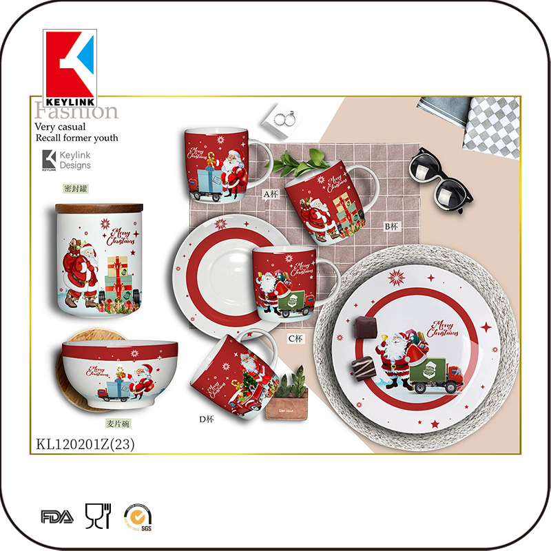 Christmas Design new bone china Dinner Set