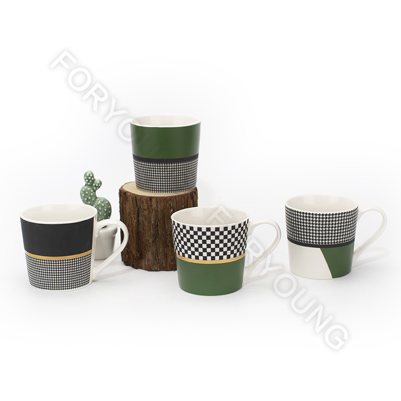 Ceramic mug gift set of 4 /2 New Bone Porcelain customized