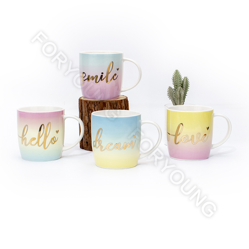 Ceramic mug gift set of 4 /2 New Bone Porcelain customized