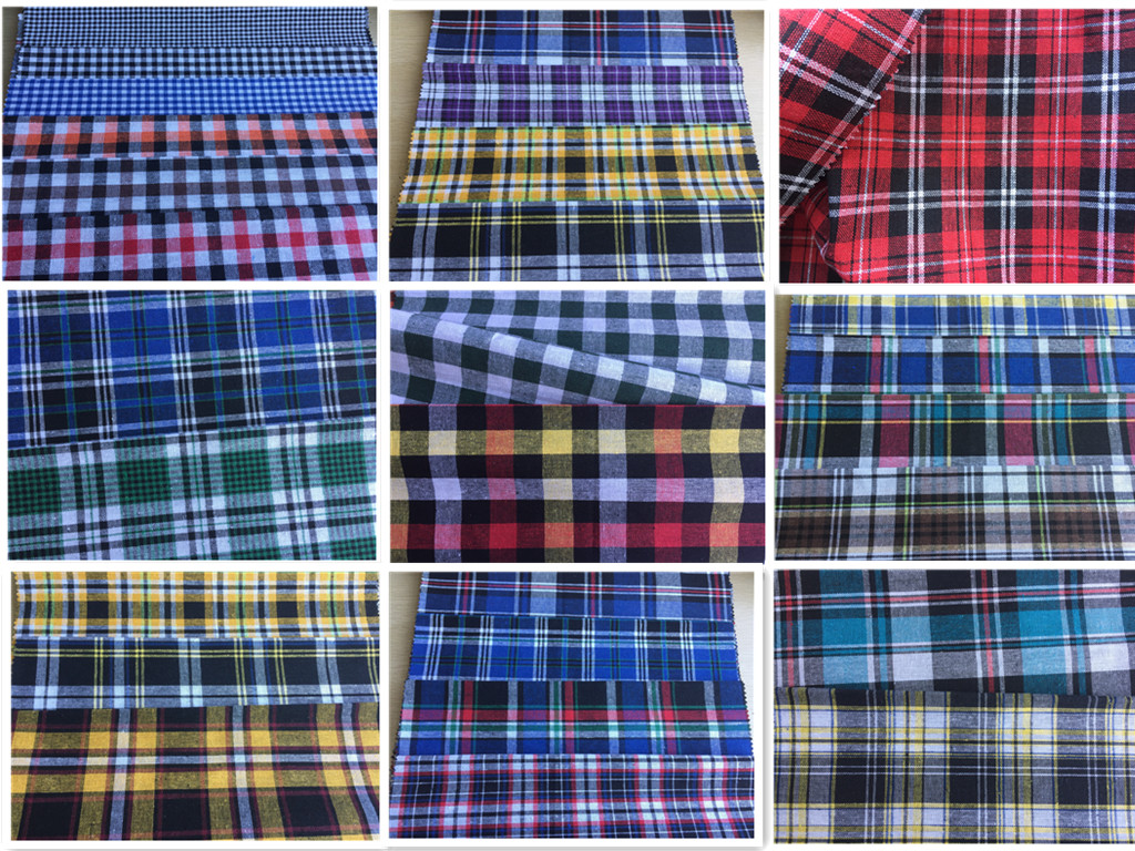 Yarn-Dyed Recycled Cotton Fabric Monocheck Multicheck