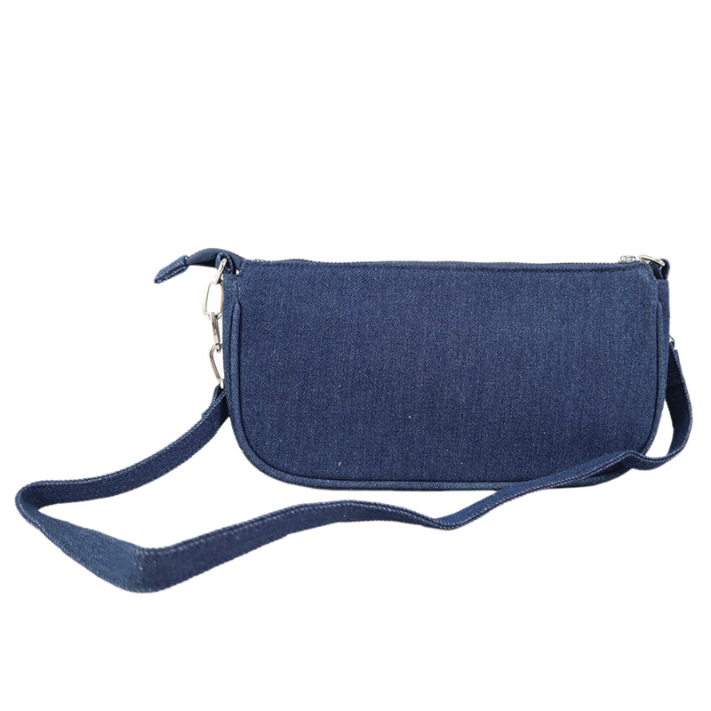 Denim under arm zipper bag