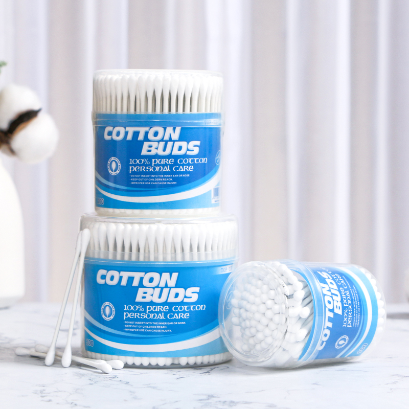 #1 A Paper cotton buds in round canister