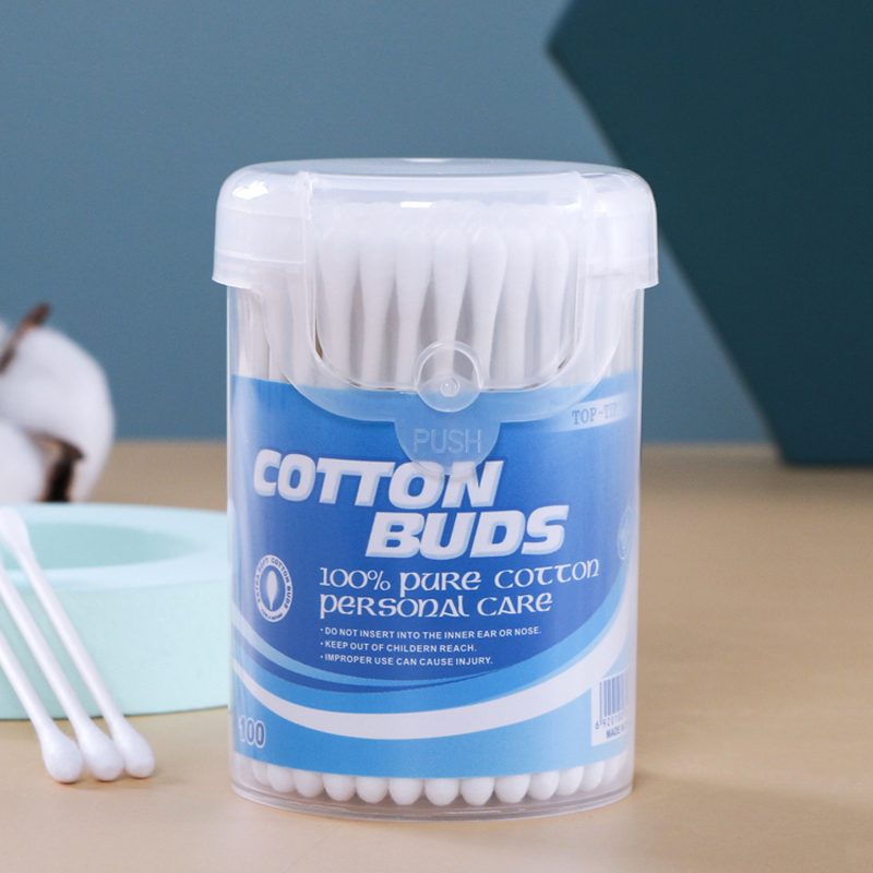 #1 A Paper cotton buds in round canister