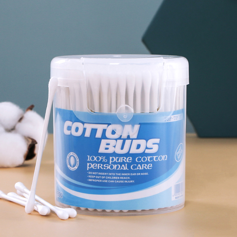 #1 A Paper cotton buds in round canister