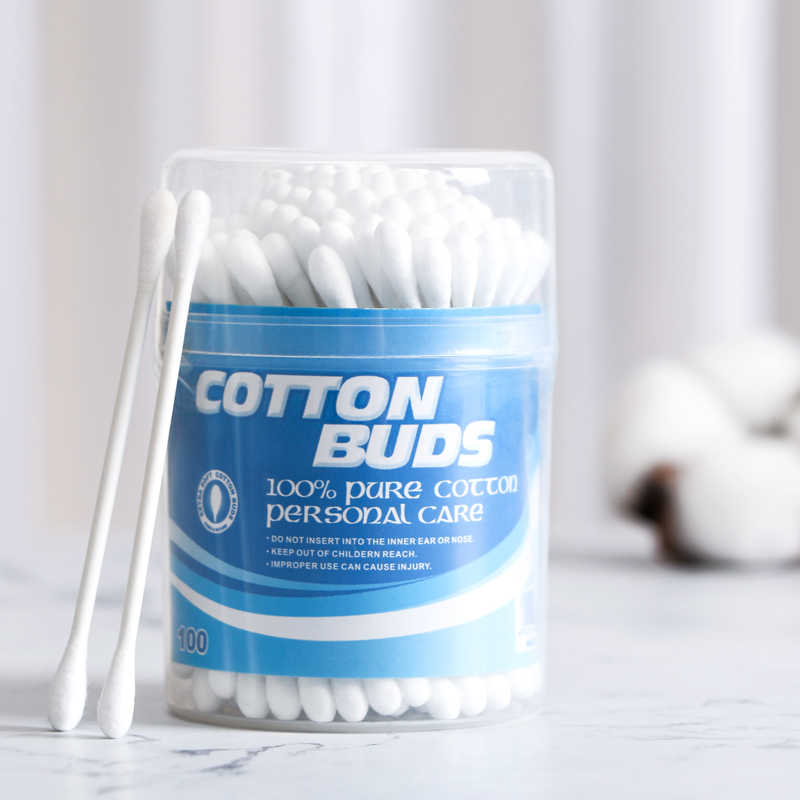 #1 A Paper cotton buds in round canister