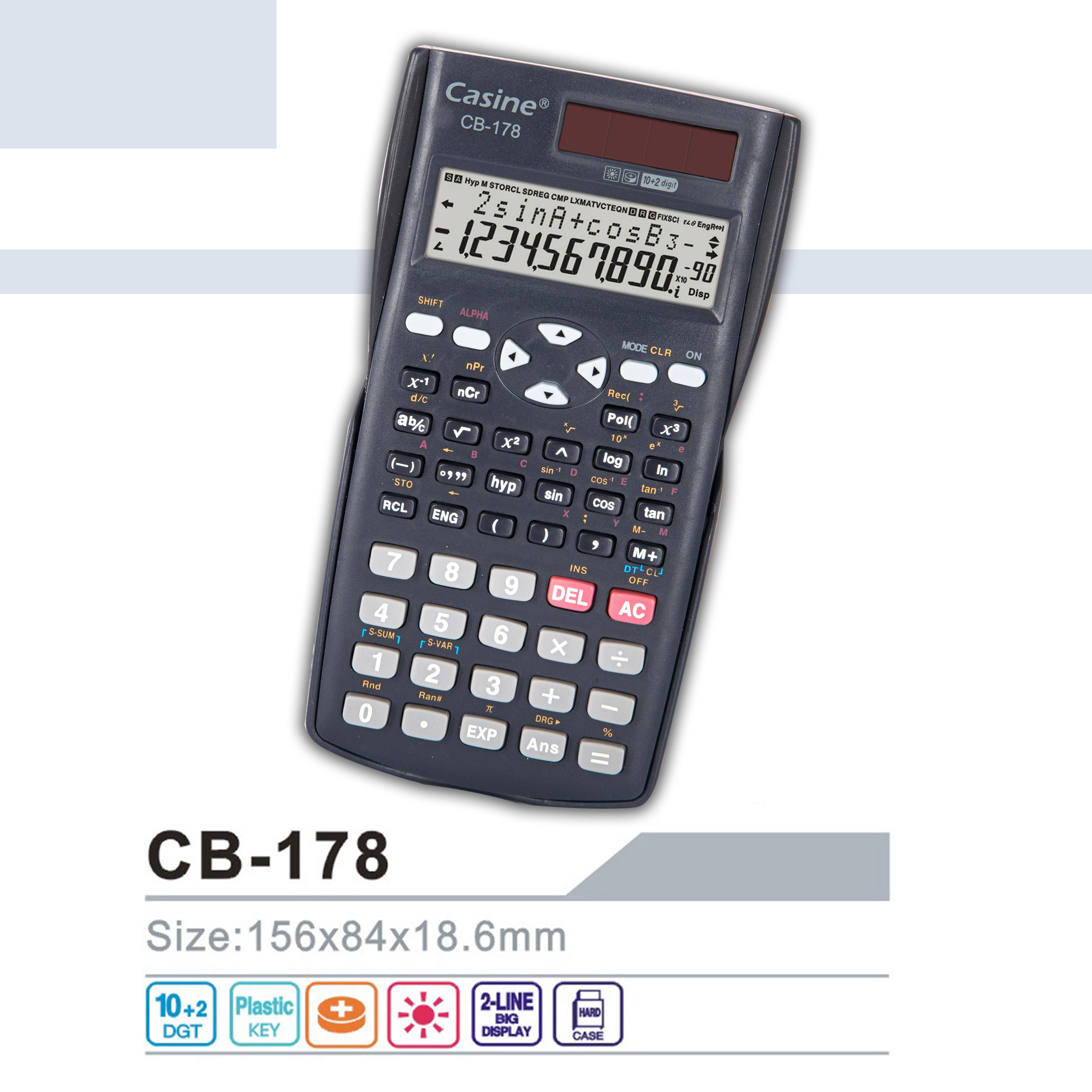 CB-178 - Casine- 240 Functions Scientific Calculator with two way power