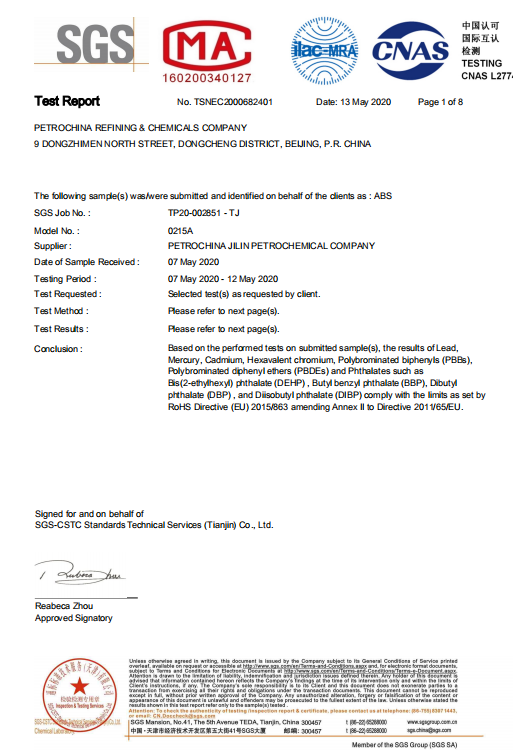 raw material of hangers testing report