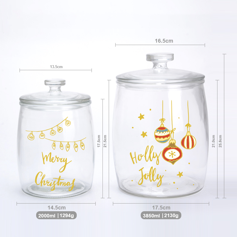 Wholesale storage glass canister set glass jar with lid for candy cookie rice and spice Jar